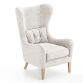 Modern Cozy Upholstered Accent Chair With Soft Pillow And Wooden Legs