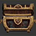 Open Vintage Decorative Treasure Chest With Gold Coins And Ornate Patterns