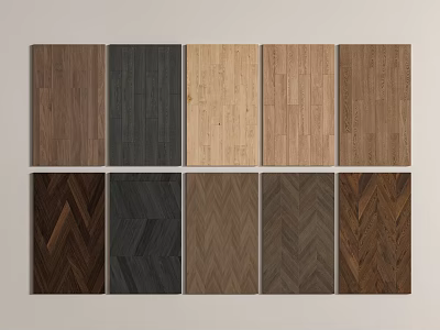 Various Wooden Flooring Samples With Different Colors Textures And Herringbone Patterns For Home Interior Design 3d model