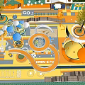Vibrant Kids Playground With Circular Tracks Colorful Ground Slides Climbing Structures And Trees
