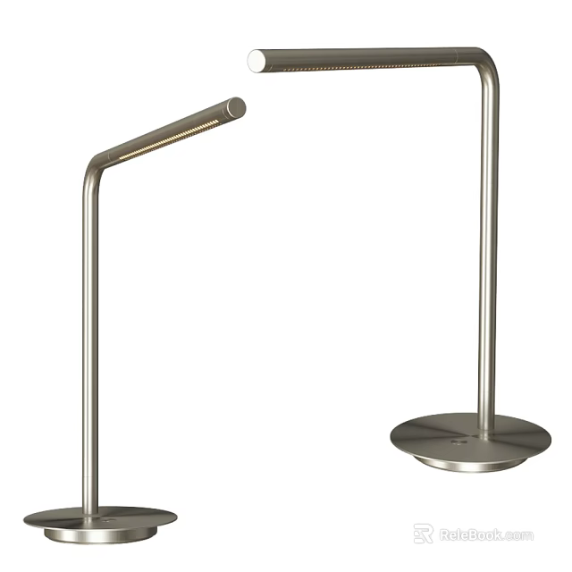 Modern Table Lamp With Slim Metal Arm And Circular Base For Home Decor 3d model 