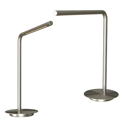 Modern Table Lamp With Slim Metal Arm And Circular Base For Home Decor 3d model