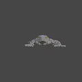 3D Gecko Game Movie Character With White Gray Pattern And Yellow Eyes