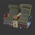 Modern Cosmic Spacecraft Seats With Ergonomic Design And Central Console