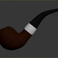 Classic Red Brown Tobacco Pipe With Black Mouthpiece And Silver Accent On Dark Background