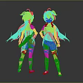 Anime Style Character With Blue Hair And Detailed Outfit Design