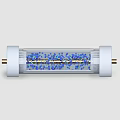 Industrial Equipment Transparent Cylindrical Container With Blue Particles And Metal Ends For High Efficiency Processing