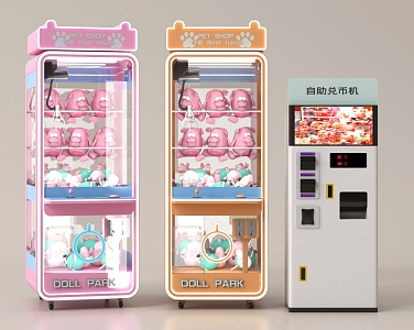 Game machine catch doll machine video game machine game equipment 3d model