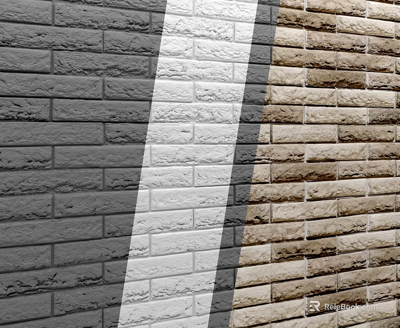 Textured Brick Wall Design With Gray White And Brown Bricks For Home Exteriors 3d model 