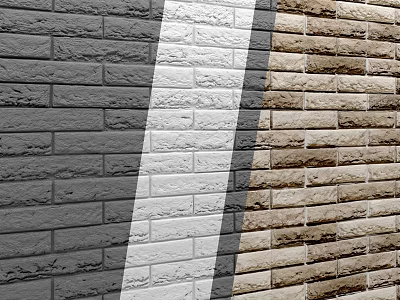 Textured Brick Wall Design With Gray White And Brown Bricks For Home Exteriors 3d model