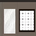 White 3D Wavy Textured and Brown Framed Geometric Pattern Wall Decor for Modern Interior Spaces 3d model