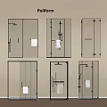 Poliform Modern Shower Sauna Transparent Glass Cabinet Designs With Functional Fixtures And Towel Holders