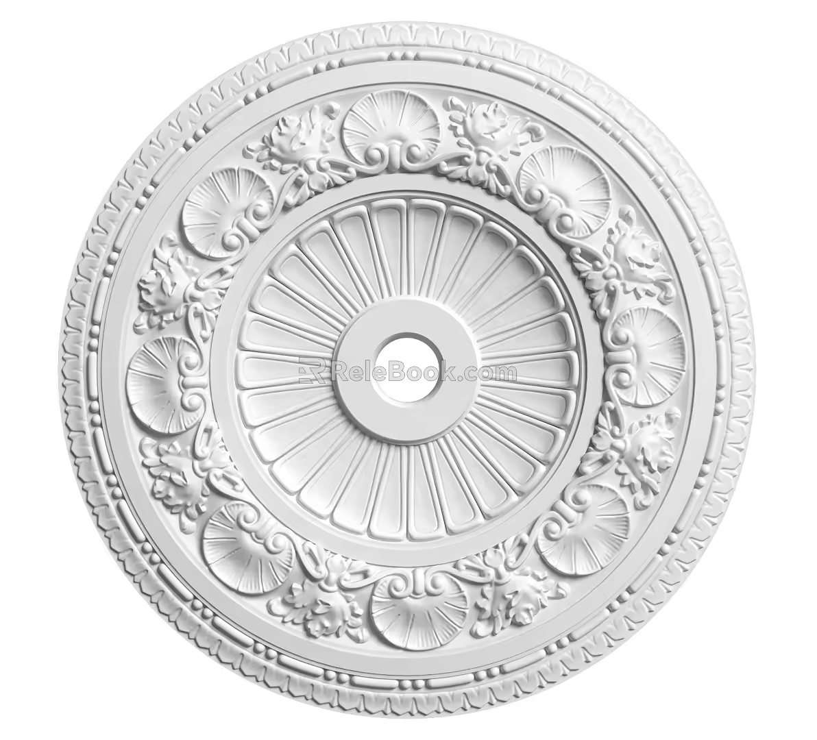 European-style lamp panel gypsum component carved 3d model