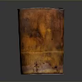 Vintage Rusted Metal Barrel With Orange Brown Patina And Smooth Surface