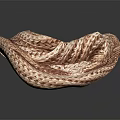 Brown and White Knitted Scarf with Soft Woven Texture Warm Winter Fashion Accessory