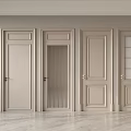 Different Styles Beige Hinged Interior Doors With Modern Design And Glass Panels