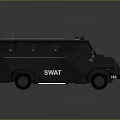 SWAT Tactical Armored Vehicle Displaying Black Exterior And Roof Mounted Equipment