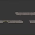 Damaged Architectural Wall Components With Windows And Irregular Shaped Structures