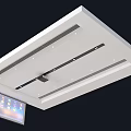 Modern Suspended Ceiling Design With Recessed Lights Linear Trim And Projection Screen 3d model