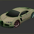 Golden Modern Sports Car With Sleek Aerodynamic Design Black Wheels And 3D Rendered Finish