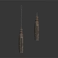 Decorative Metal Earrings As Daily Life Products With Hanging Chain Design