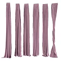 Burgundy Draped Curtains With Sunlight Streaming Through Soft Light Shadow Effects 3d model