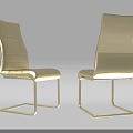 Modern Golden Leather Chairs With Sleek Metal Frame And Comfortable Design