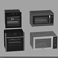 Modern Kitchen Appliances Featuring Black White Oven And Microwave Sleek Designs