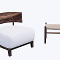 Middle Style Single Sofa 3d model