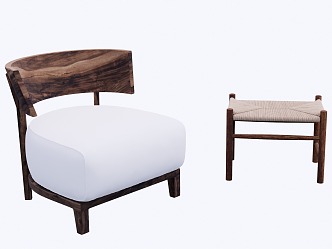 Middle Style Single Sofa 3d model