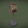 Wooden Birdhouse With Sloped Roof And Stone Base For Garden Birds