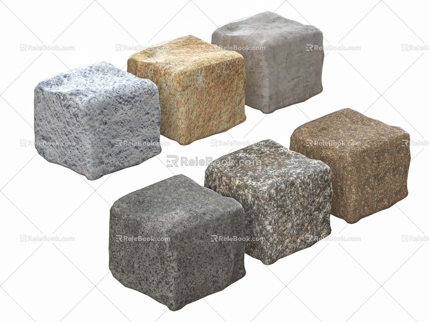 Landscape Stone Stone Block Gravel 3d model