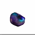 Purple Amethyst Crystal With Blue Iridescent Shine And Geometric Polyhedral Shape