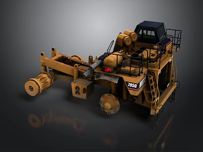 CASE Yellow Heavy Duty Motor Grader With Cab Large Blade And Wheels 3d model