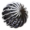 Industrial Equipment With Intricate Spiral Spherical Structure And Shiny Metal Strips