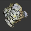 Natural Wood and Stone Decorative Stacked Structure with Wooden Base and Stones