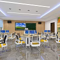 Modern Classroom Cross-border E-commerce Data Analysis Center 3d model