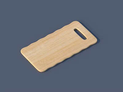 Wooden Cutting Board With Wave Edge And Handle Hole For Kitchen Cooking 3d model