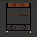 Three Tier Rolling Storage Cart With Wooden Shelves And Metal Frame