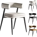 Modern Stylish Upholstered Dining Chair With Padded Seat And Sleek Metal Legs In Various Colors
