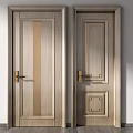 Various Design Wooden Hinged Doors With Decorative Patterns For Interior 3d model