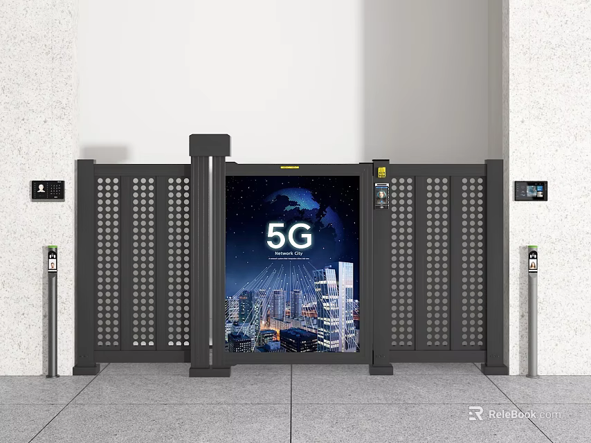 5G Equipped Public Facility Smart Gate With Intelligent Access Control And Urban Display Screen 3d model 