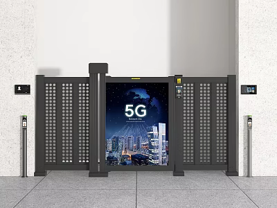 5G Equipped Public Facility Smart Gate With Intelligent Access Control And Urban Display Screen 3d model