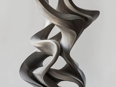 Abstract Modern Sculpture With Flowing Curved Lines And Artistic Design 3d model