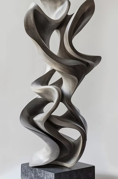 Abstract Modern Sculpture With Flowing Curved Lines And Artistic Design 3d model