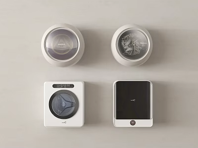 Modern White Washing Machine With Compact Design And Stylish Control Panel 3d model