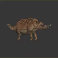 Stegosaurus Dinosaur With Plated Back And Spiked Tail Brown Striped Texture