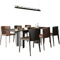 Dining table and chair combination 3d model