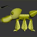 Golden Ant Game Movie Character with Large Red Mouth Serrated Teeth and Yellow Wings
