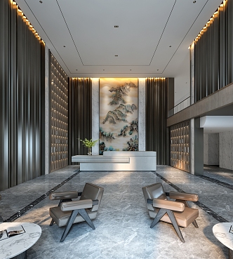 New Chinese Lobby Hall 3d model